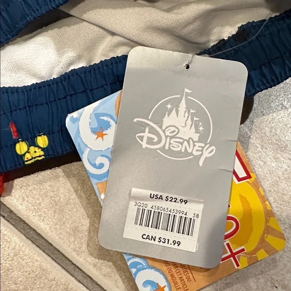 Disney Boys Navy Blue Mickey Mouse Patterned Swim  Shorts sz 7/8 NWT - Picture 4 of 4